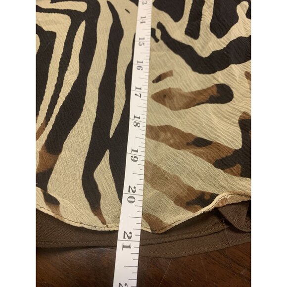Anne Klein Silk Animal Print Babydoll Top Blouse Size L - Picture 7 of 8